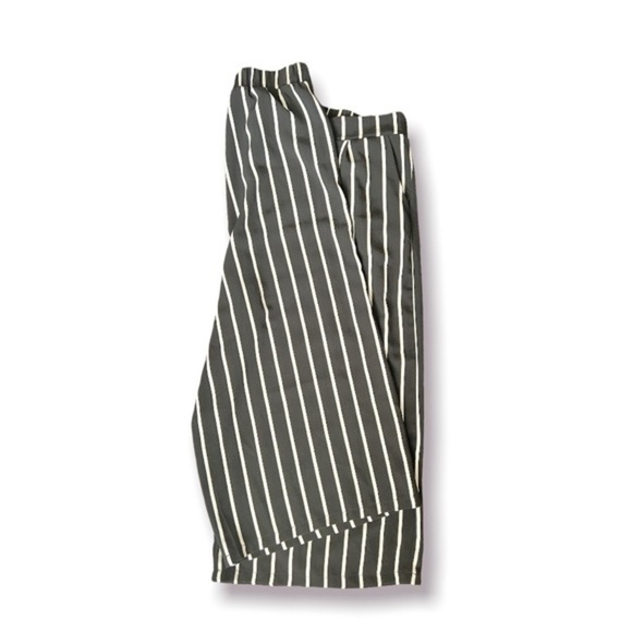rue + pants bottoms black white stripe elastic waist flowy - Picture 2 of 4